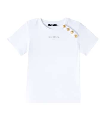Camiseta en jersey de algodón con logo | Balmain Kids