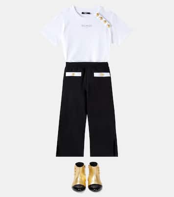 Camiseta en jersey de algodón con logo | Balmain Kids