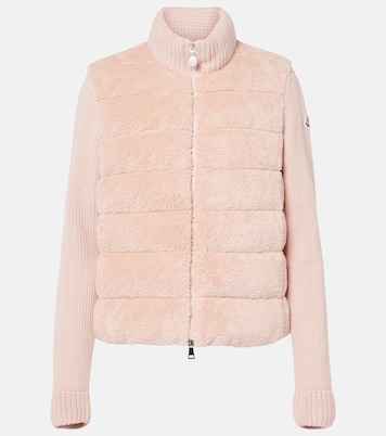 Down-paneled faux fur and wool cardigan | Moncler