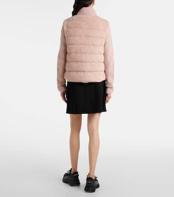Down-paneled faux fur and wool cardigan | Moncler