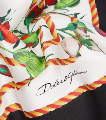 Foulard in twill di seta con stampa | Dolce&Gabbana