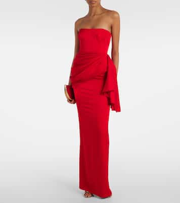 Draped crêpe satin gown | Alex Perry