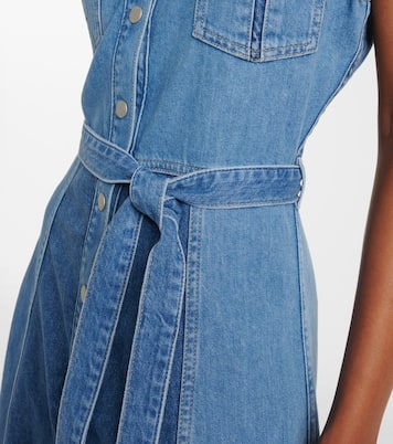 Belted paneled denim midi dress | AG Jeans