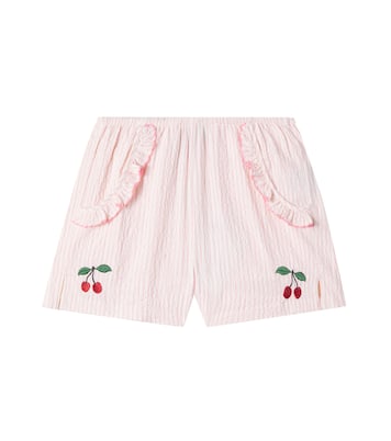 Shorts Ellie in seersucker di cotone con ricamo | Konges Sløjd
