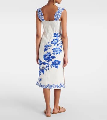 Midikleid Floral Cascade aus Leinen | Farm Rio