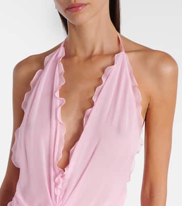 Ruffled silk georgette maxi dress | Blumarine