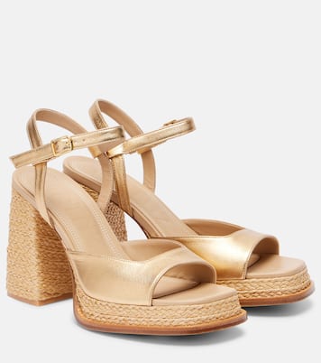 Gracia metallic leather platform sandals | Souliers Martinez