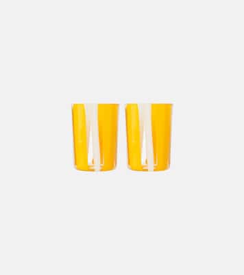 Set de 2 vasos Taormina de vidrio a rayas | Dolce&Gabbana Casa