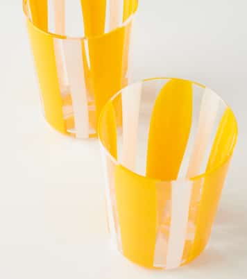 Set de 2 vasos Taormina de vidrio a rayas | Dolce&Gabbana Casa
