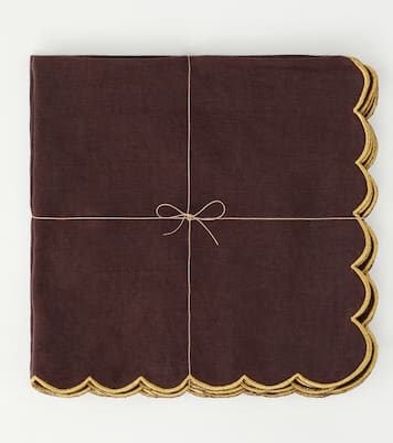 Set of 4 scalloped linen napkins | Once Milano