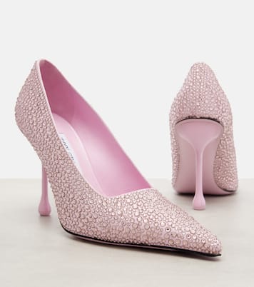 Pumps Ixia 95 aus Satin mit Kristallen | Jimmy Choo