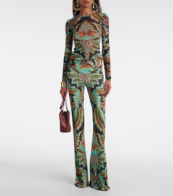 Printed crêpe jersey flared pants | Etro