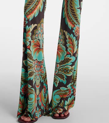 Printed crêpe jersey flared pants | Etro