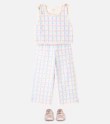 Zora knitted floral cotton-blend vest | Bebe Organic
