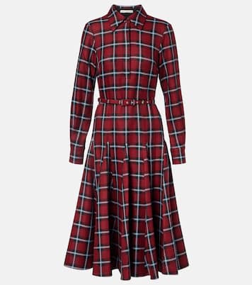 Marione belted tartan wool-blend midi dress | Emilia Wickstead