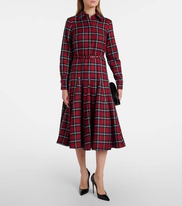 Marione belted tartan wool-blend midi dress | Emilia Wickstead