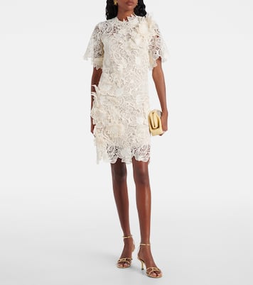 Miniabito in pizzo con stampa floreale | Oscar de la Renta