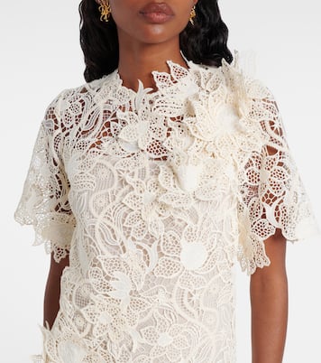 Miniabito in pizzo con stampa floreale | Oscar de la Renta