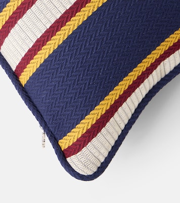 Cuscino in cotone a righe con logo | Gucci