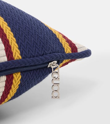 Cuscino in cotone a righe con logo | Gucci