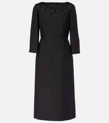 Embroidered wool and silk midi dress | Valentino