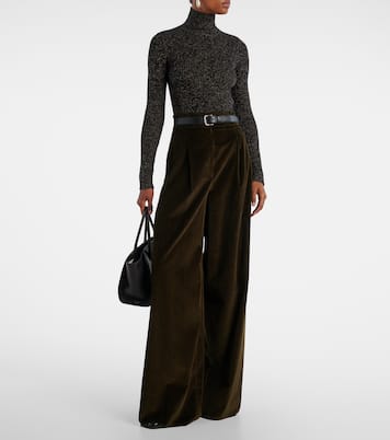 High-rise cotton corduroy wide-leg pants | Max Mara