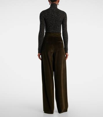 High-rise cotton corduroy wide-leg pants | Max Mara