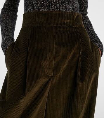 High-rise cotton corduroy wide-leg pants | Max Mara