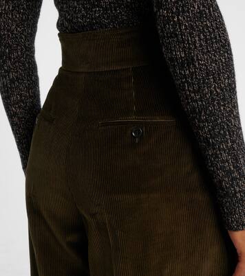 High-rise cotton corduroy wide-leg pants | Max Mara