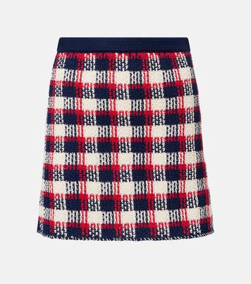 Checked cotton miniskirt | Valentino