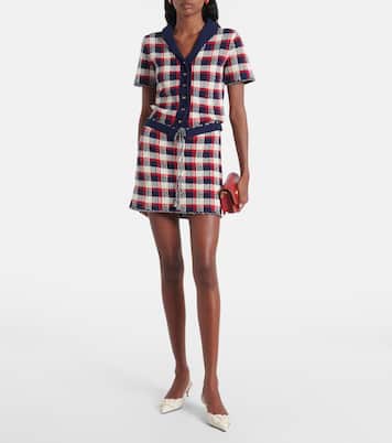 Checked cotton miniskirt | Valentino