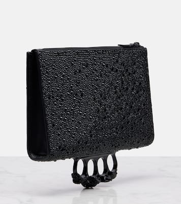 Pouch Skull Knuckle de piel con tachuelas | McQueen
