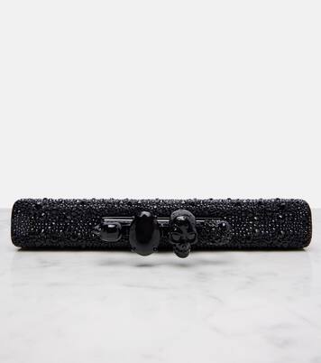 Pouch Skull Knuckle de piel con tachuelas | McQueen