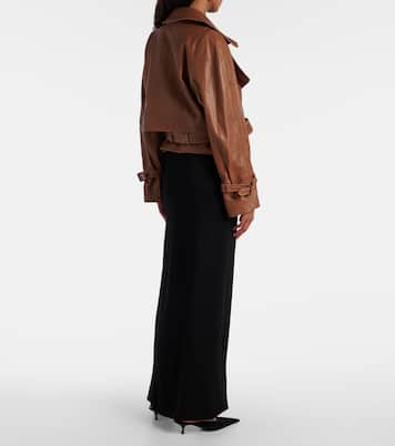 Hatti cropped leather biker jacket | Nour Hammour