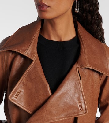 Hatti cropped leather biker jacket | Nour Hammour