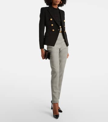 بنطلون بقصّة سليم من الصوف المخلوط Prince of Wales | Balmain