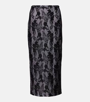 Falda midi de encaje | Norma Kamali