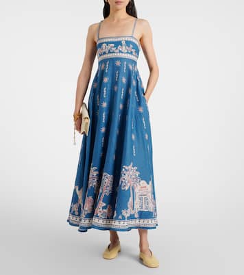 Acacia printed linen maxi dress | Alémais
