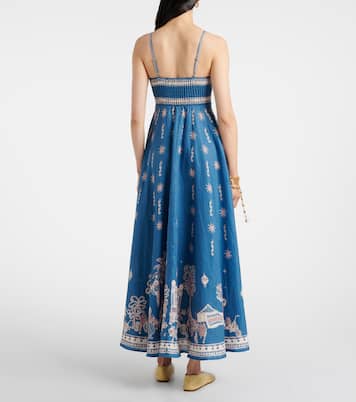 Acacia printed linen maxi dress | Alémais