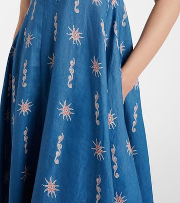 Acacia printed linen maxi dress | Alémais