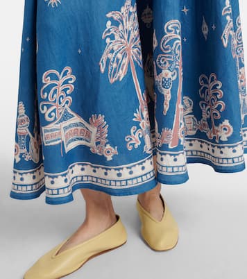 Acacia printed linen maxi dress | Alémais