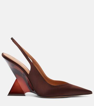 Satin slingback wedges | The Attico