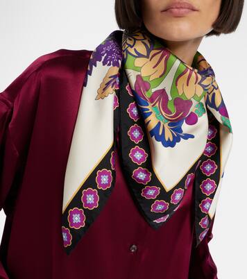 Printed silk twill scarf | La DoubleJ