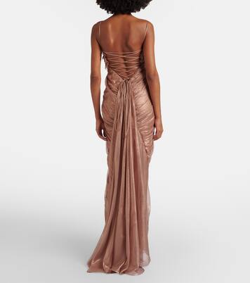 Victoria gathered silk muslin gown | Maria Lucia Hohan