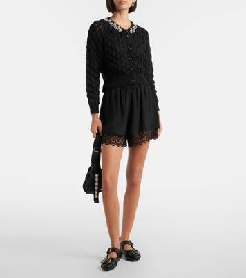 Shorts aus Satin mit Spitze | Simone Rocha