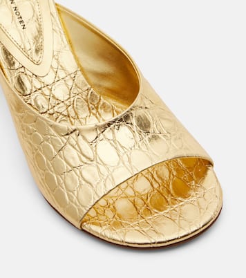 Metallic leather sandals | Dries Van Noten