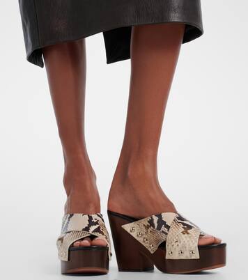 Marisol snake-effect leather platform sandals | Paris Texas