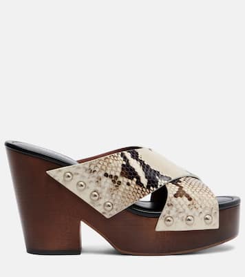 Marisol snake-effect leather platform sandals | Paris Texas