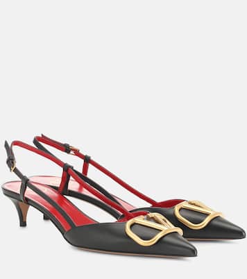 Valentino Garavani VLOGO leather slingback pumps | Valentino Garavani