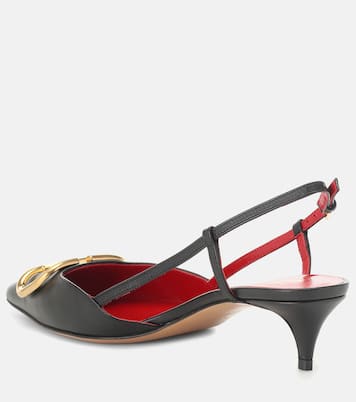 Valentino Garavani VLOGO leather slingback pumps | Valentino Garavani